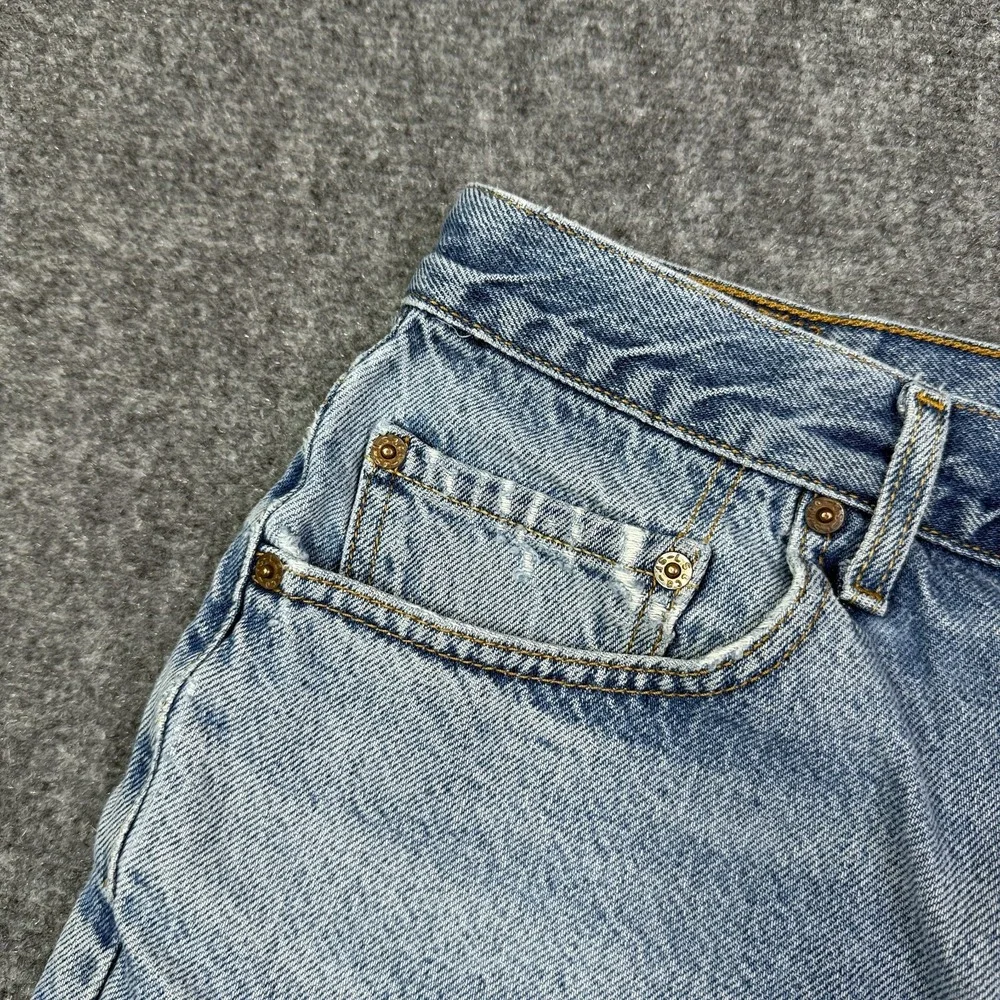 Levis 505 Shorts Mens Size 34 Regular Fit Light Wash Vintage Distressed Denim